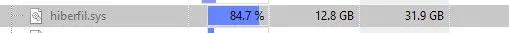 hiberfil.sys占用31.9GB